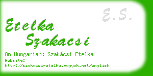 etelka szakacsi business card